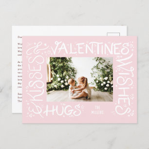 "Hugs & Kisses & Valentinische Wünsche" Hand gesch Feiertagspostkarte