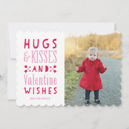 Hugs & Kisses| Valentinstag Fotokarte Feiertagskarte