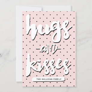 Hugs & Kisses   Valentinstag - Fotokarte Feiertagskarte