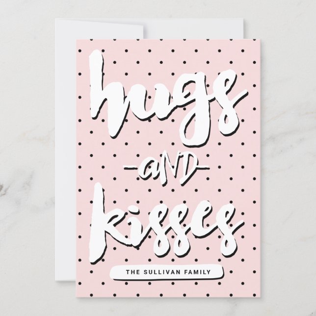 Hugs & Kisses | Valentinstag - Fotokarte Feiertagskarte (Vorderseite)