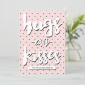 Hugs & Kisses | Valentinstag - Fotokarte Feiertagskarte (Stehend Vorderseite)