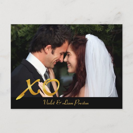 Hugs & Kisses Vielen Dank Postkarte (Vorderseite)