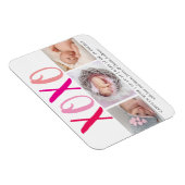 Hugs & Kisses (XOXO) 3 Foto Geburtsankündigung Magnet (Rechte Seite)