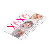 Hugs & Kisses (XOXO) 3 Foto Geburtsankündigung Magnet (Linke Seite)