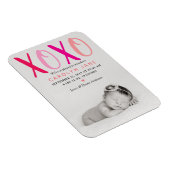 Hugs & Kisses (XOXO) Foto Geburtsankündigung Magnet (Rechte Seite)