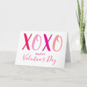 Hugs & Kisses (XOXO) Moderner Valentinstag Feiertagskarte (Vorderseite)