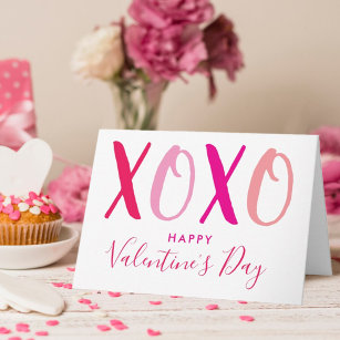 Hugs & Kisses (XOXO) Moderner Valentinstag Feiertagskarte
