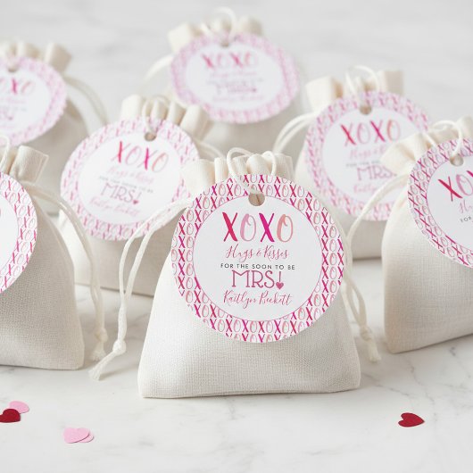 Hugs & Kisses (XOXO) Valentine's Day Bridal Shower Geschenkanhänger