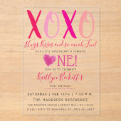 Hugs & Kisses (XOXO) Valentinstag 1. Geburtstag Acryleinladungen (Vorderseite)