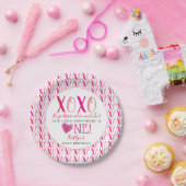 Hugs & Kisses (XOXO) Valentinstag 1. Geburtstag Pappteller (Party)