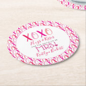 Hugs & Kisses (XOXO) Valentinstag Brautparty Runder Pappuntersetzer (Angewinkelt)