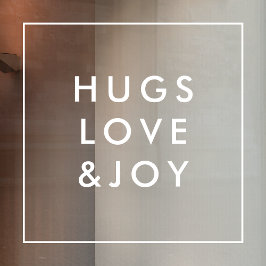 Hugs Liebe und Freude | Stilvoller Weihnachtsplatz Fensteraufkleber