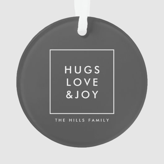 Hugs Liebe und Freude | Stilvolles Trendy Christma Ornament (Rückseite)