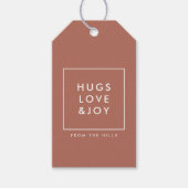Hugs Liebe und Freude | Terracotta Burnt Orange Mo Geschenkanhänger (Vorderseite)