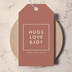 Hugs Liebe und Freude Terracotta Burnt Orange Mo Geschenkanhänger