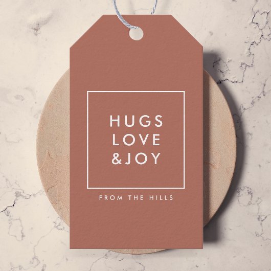 Hugs Liebe und Freude | Terracotta Burnt Orange Mo Geschenkanhänger