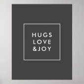 Hugs Liebe und Joy Stylish Weihnachtskohle Grau Poster (Vorne)