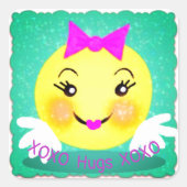 Hugs Quadratischer Aufkleber (Vorderseite)