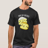 Hugs und Käse Funny Cheese Pun Dark BG T-Shirt (Vorderseite)