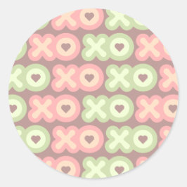Hugs und Kisses-Aufkleber Runder Aufkleber