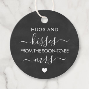 Hugs und Kisses aus dem Bald zu Frau Chalkboard Geschenkanhänger