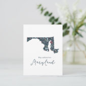 Hugs und Kisses aus Maryland Feiertagskarte (Stehend Vorderseite)