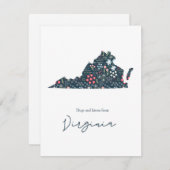 Hugs und Kisses aus Virginia Feiertagskarte (Vorne/Hinten)