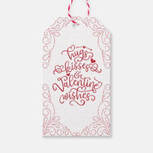 Hugs und Kisses   GLITZER   Valentinstag Geschenkanhänger