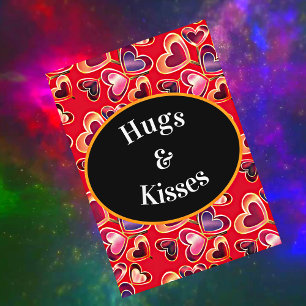 Hugs und Kisses Hübsches Doppelherz Lollipops Feiertagskarte