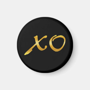 Hugs und Kisses in Gold Magnet