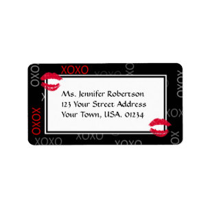 Hugs und Kisses Kiss Mark Wedding Address Labels Adressaufkleber