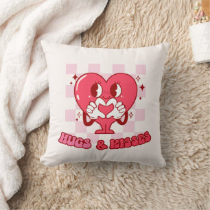 Hugs und Kisses Niedlich-rosa-Herz-Liebe Kissen