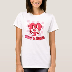 Hugs und Kisses   Niedlich-rosa-Herz-Liebe T-Shirt