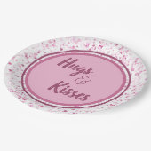 Hugs und Kisses Pappteller (Schrägansicht)