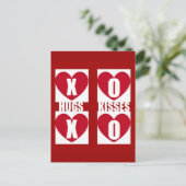 Hugs und Kisses Postkarte (Stehend Vorderseite)