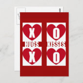 Hugs und Kisses Postkarte (Vorne/Hinten)