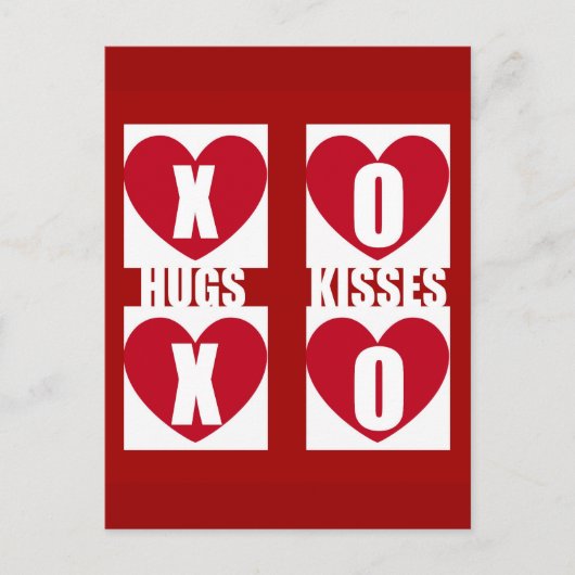Hugs und Kisses Postkarte (Vorderseite)