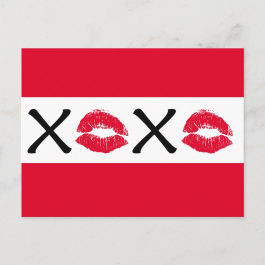 Hugs und Kisses Postkarte (Vorderseite)