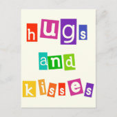 Hugs und Kisses Postkarte (Vorderseite)