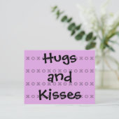 Hugs und Kisses Postkarte (Stehend Vorderseite)