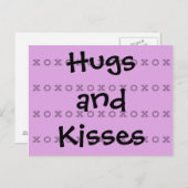 Hugs und Kisses Postkarte (Vorne/Hinten)