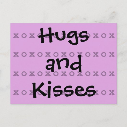 Hugs und Kisses Postkarte (Vorderseite)