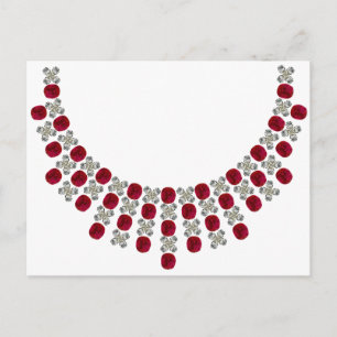Hugs und Kisses Ruby Necklace Postkarte