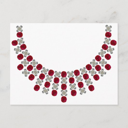 Hugs und Kisses Ruby Necklace Postkarte (Vorderseite)