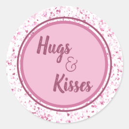 Hugs und Kisses Runder Aufkleber