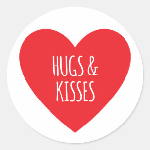 Hugs und Kisses Runder Aufkleber