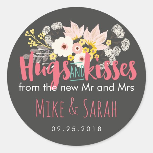 Hugs und Kisses Spring Blume Bouquet Sticker (Vorderseite)