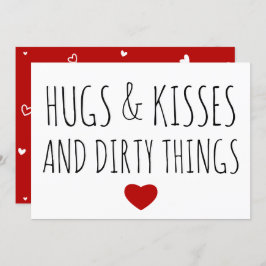 Hugs und Kisses und Dirty Sachen lustig Valentinin Feiertagskarte