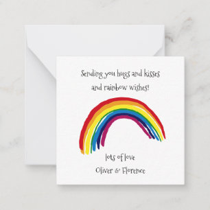 Hugs und Kisses und Regenbogen Wünsche Mitteilungskarte