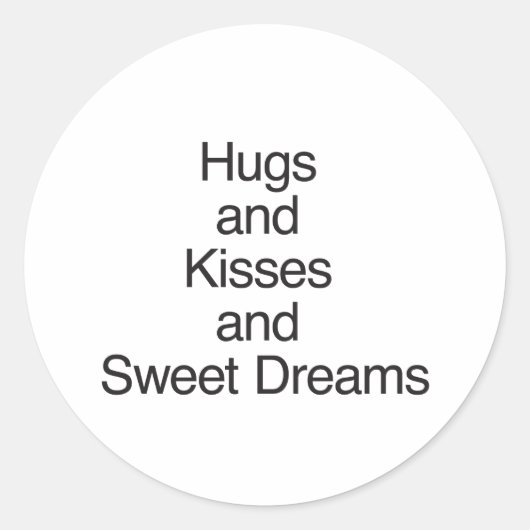 Hugs und Kisses und süße Träume Runder Aufkleber (Vorderseite)